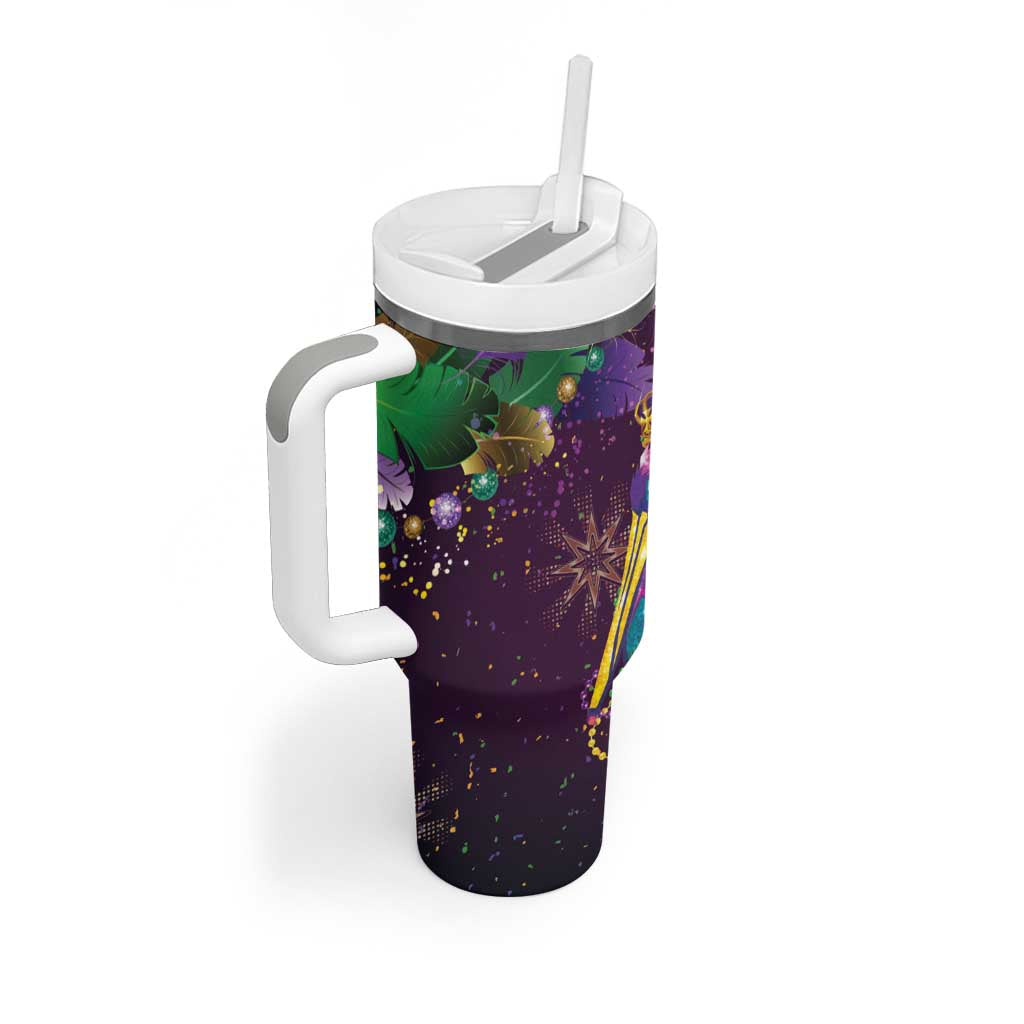 Faux Glitter Funny Mardi Gras Pelican Tumbler With Handle Party Vibes - Wonder Print Shop