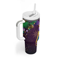 Faux Glitter Funny Mardi Gras Pelican Tumbler With Handle Party Vibes - Wonder Print Shop