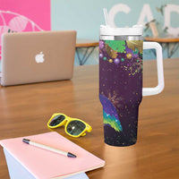 Faux Glitter Funny Mardi Gras Pelican Tumbler With Handle Party Vibes - Wonder Print Shop
