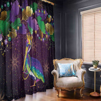 Faux Glitter Funny Mardi Gras Pelican Window Curtain Party Vibes - Wonder Print Shop