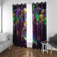 Faux Glitter Funny Mardi Gras Pelican Window Curtain Party Vibes - Wonder Print Shop