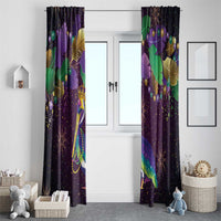 Faux Glitter Funny Mardi Gras Pelican Window Curtain Party Vibes - Wonder Print Shop