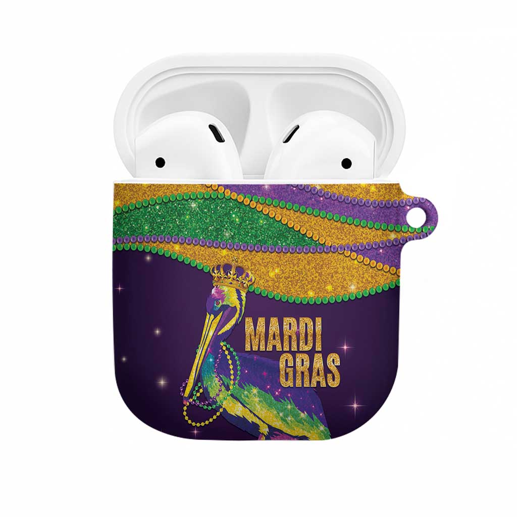 Faux Glitter Mardi Gras Pelican AirPods Case - Wonder Print Shop