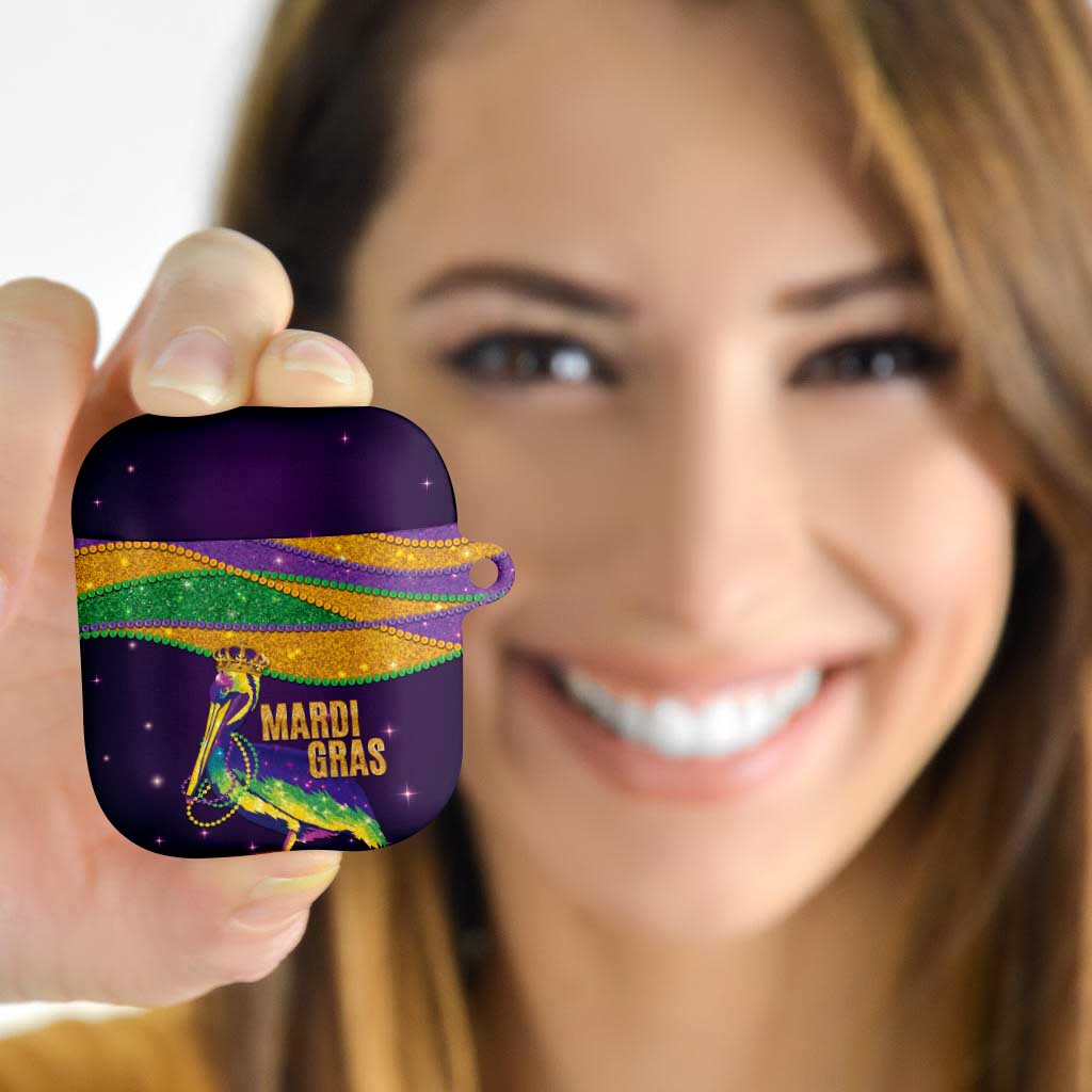 Faux Glitter Mardi Gras Pelican AirPods Case - Wonder Print Shop