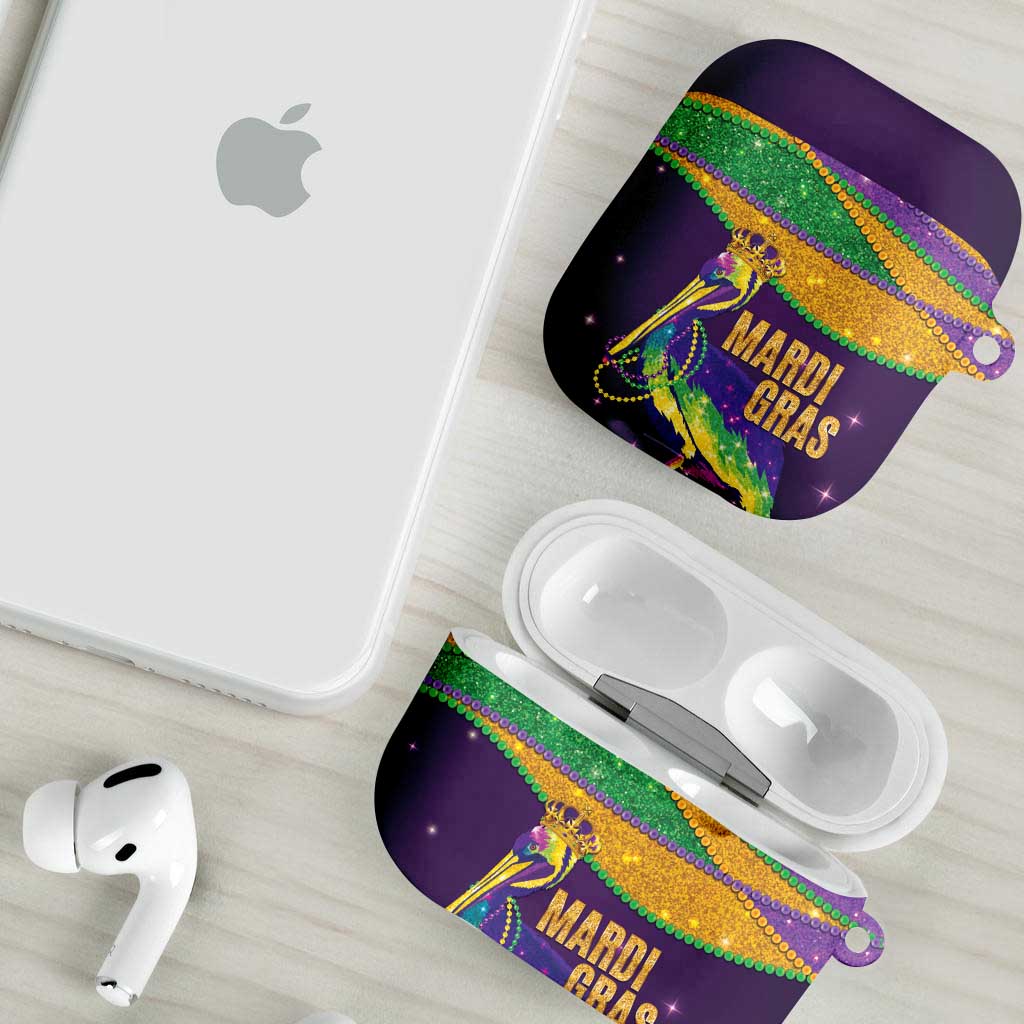 Faux Glitter Mardi Gras Pelican AirPods Case - Wonder Print Shop