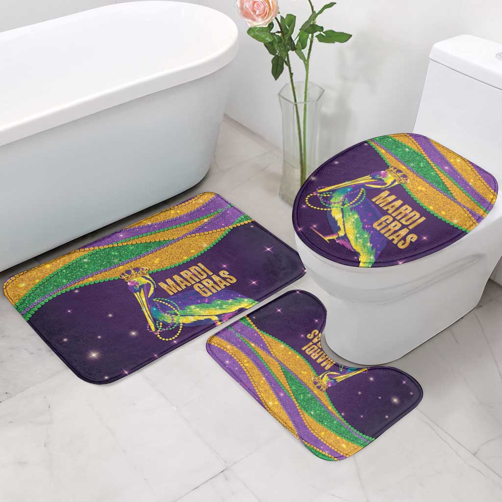 Faux Glitter Mardi Gras Pelican Bathroom Set - Wonder Print Shop