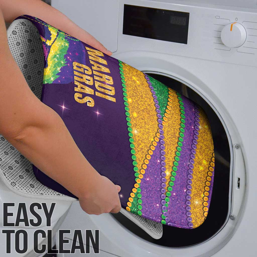 Faux Glitter Mardi Gras Pelican Bathroom Set - Wonder Print Shop
