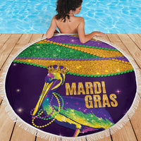 Faux Glitter Mardi Gras Pelican Beach Blanket - Wonder Print Shop