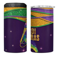 Faux Glitter Mardi Gras Pelican 4 in 1 Can Cooler Tumbler - Wonder Print Shop