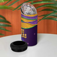 Faux Glitter Mardi Gras Pelican 4 in 1 Can Cooler Tumbler - Wonder Print Shop