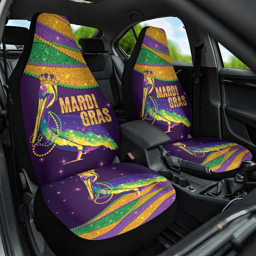 Faux Glitter Mardi Gras Pelican Car Seat Cover - Wonder Print Shop