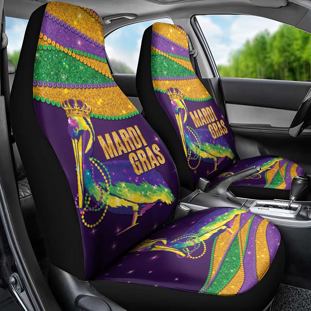 Faux Glitter Mardi Gras Pelican Car Seat Cover - Wonder Print Shop