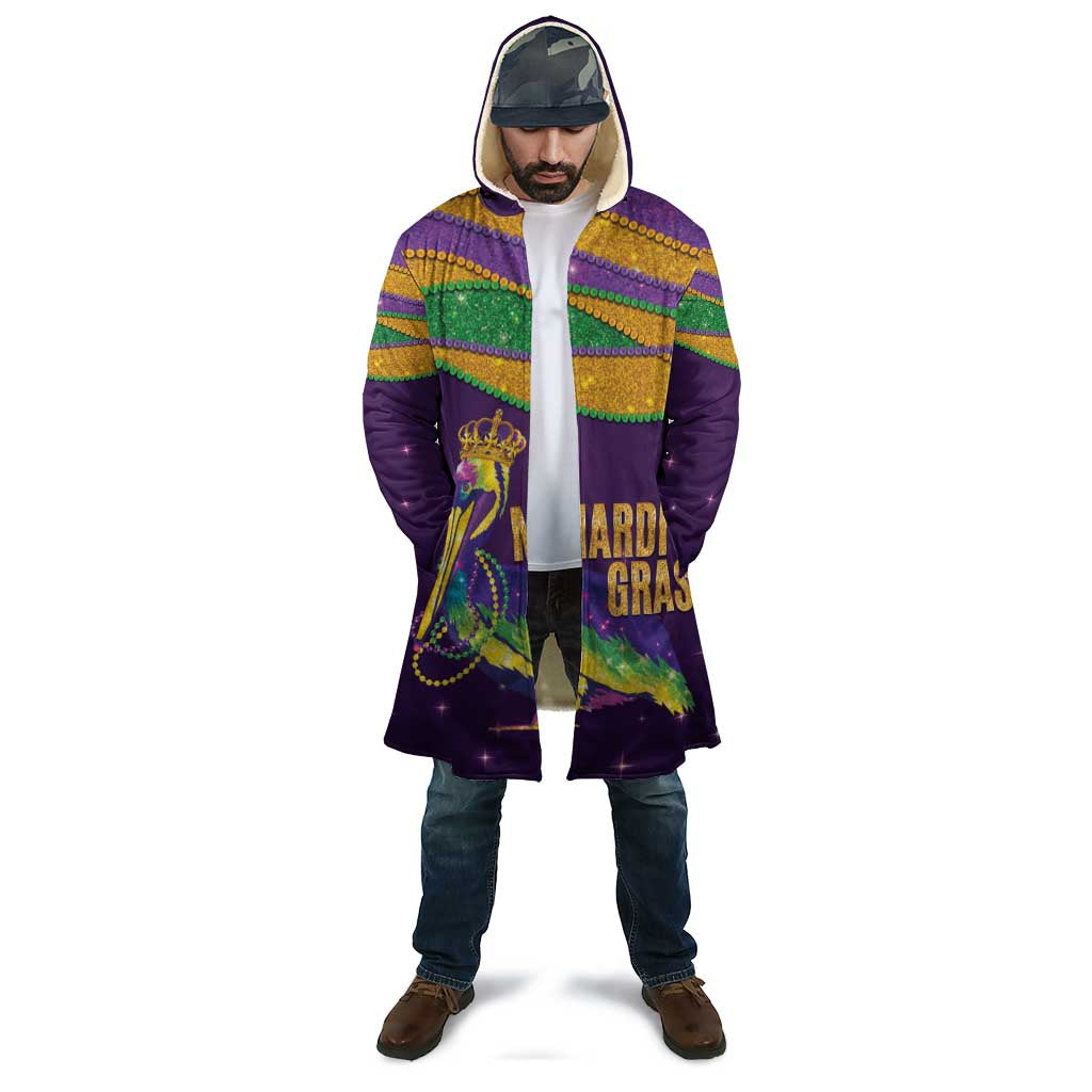 Faux Glitter Mardi Gras Pelican Cloak - Wonder Print Shop