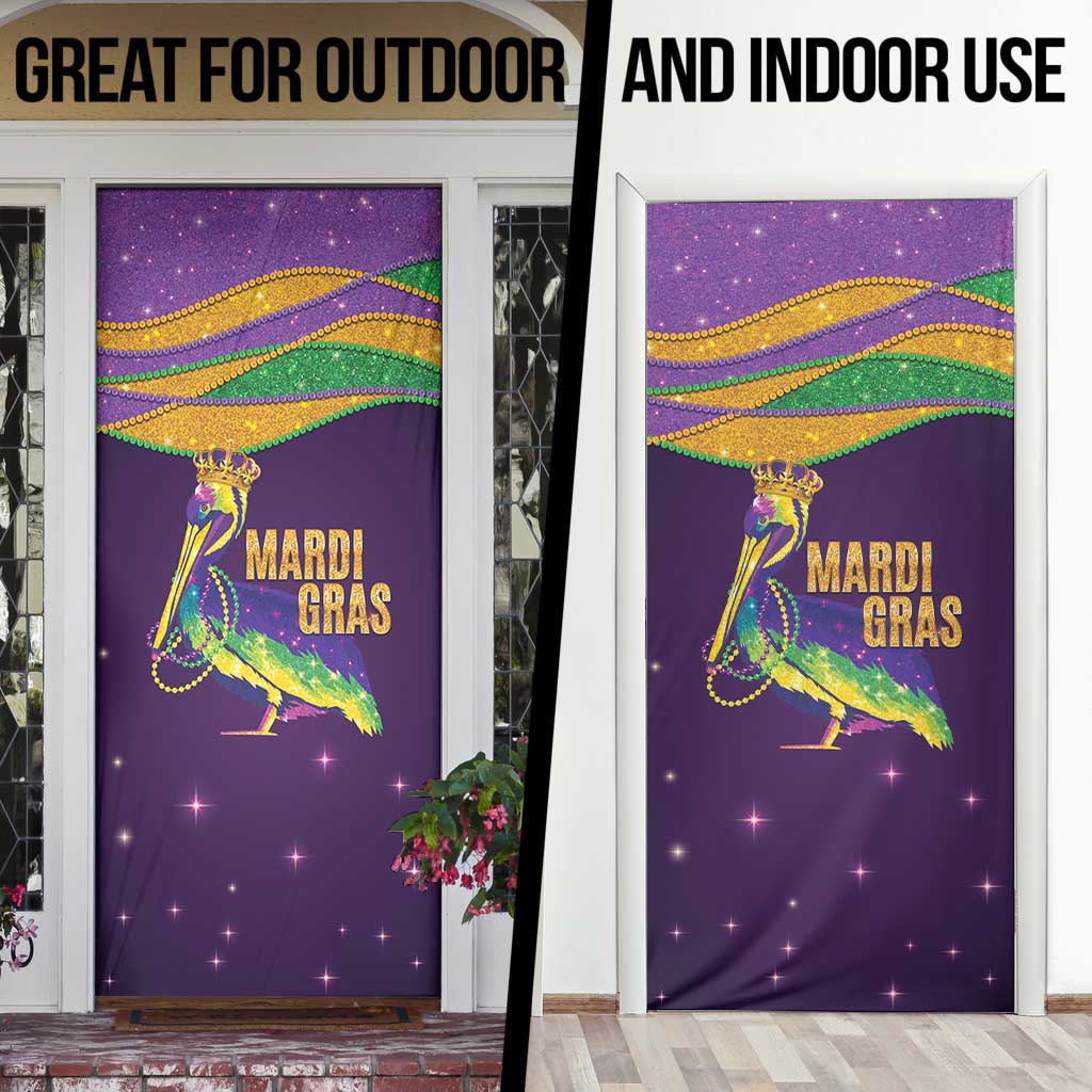 Faux Glitter Mardi Gras Pelican Door Cover - Wonder Print Shop