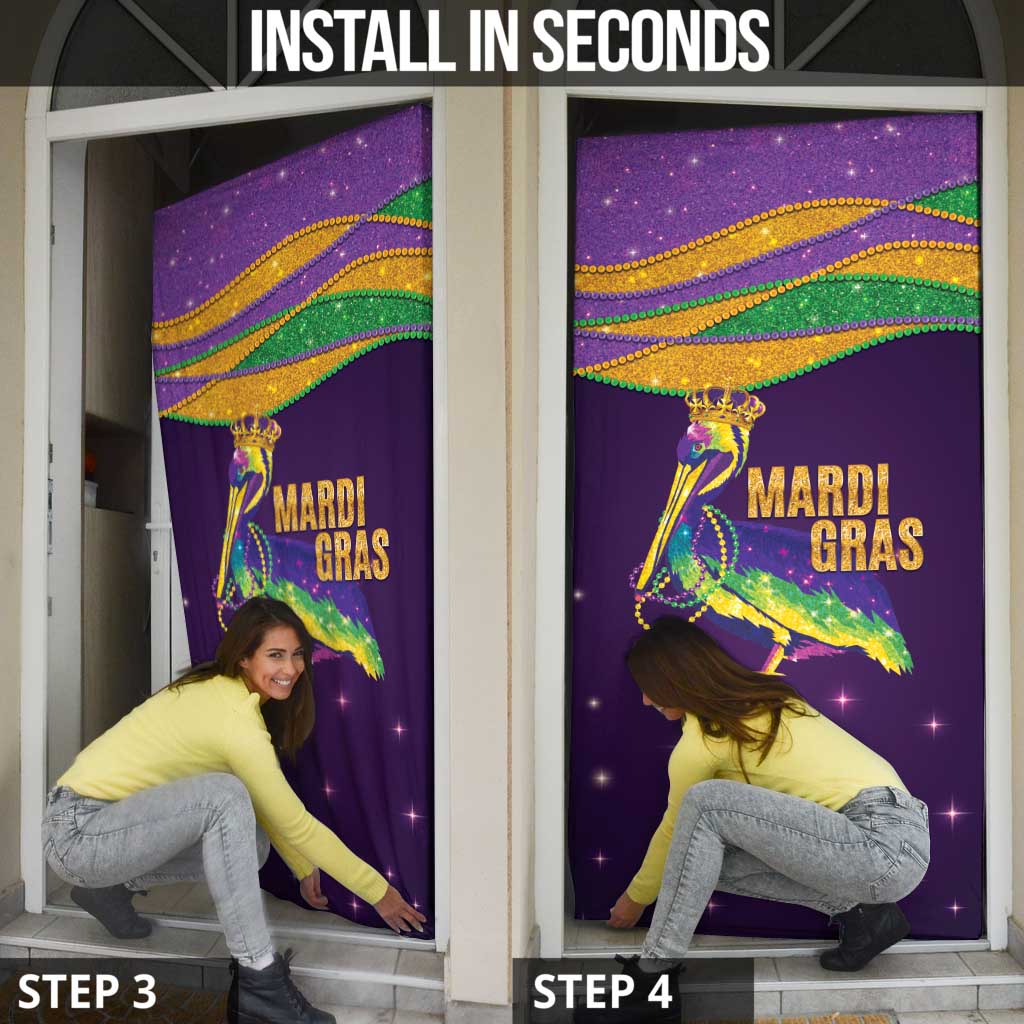 Faux Glitter Mardi Gras Pelican Door Cover - Wonder Print Shop