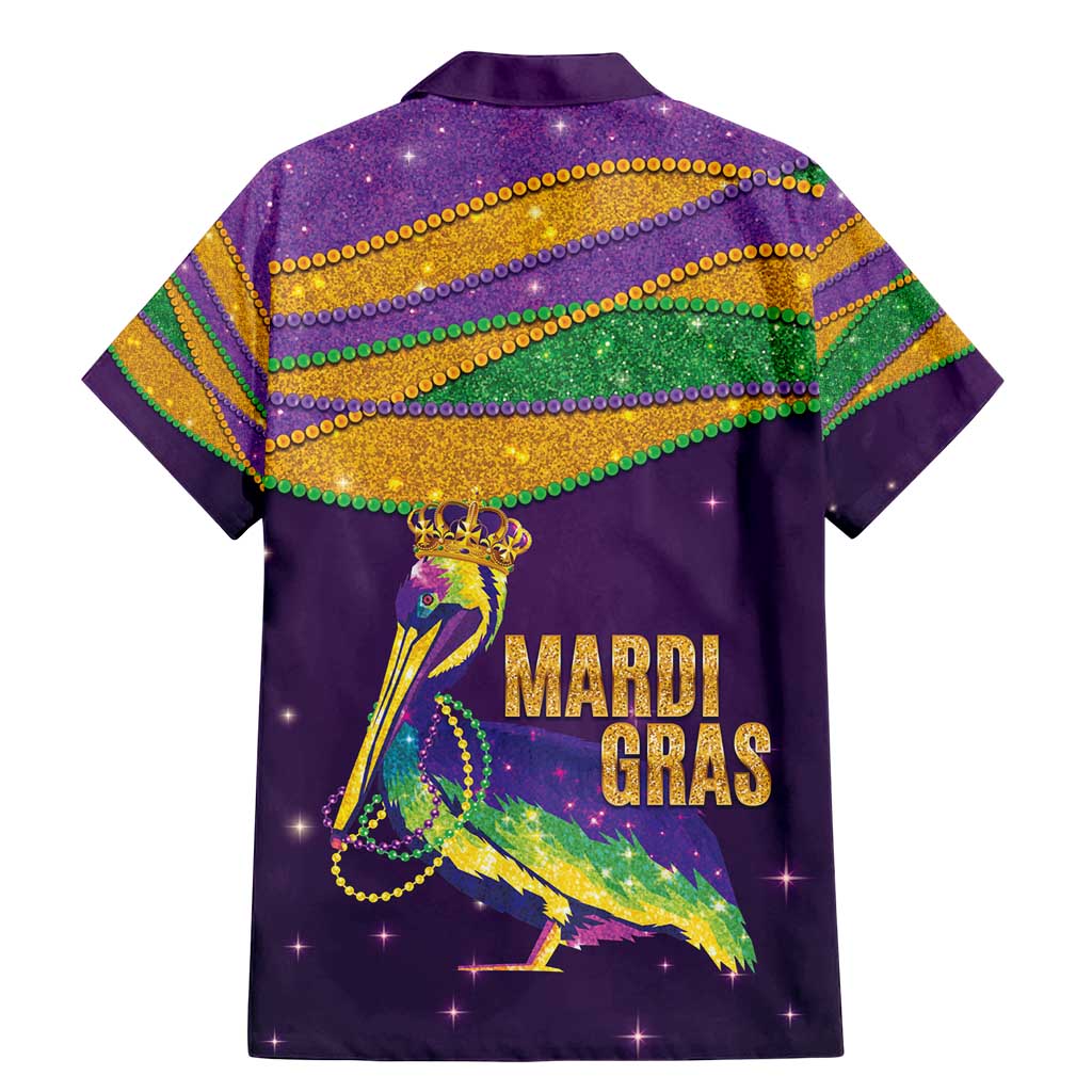 Faux Glitter Mardi Gras Pelican Family Matching Mermaid Dress and Hawaiian Shirt - Wonder Print Shop