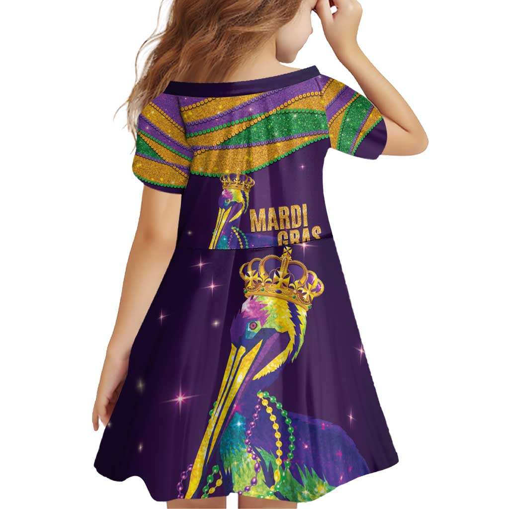 Faux Glitter Mardi Gras Pelican Family Matching Puletasi and Hawaiian Shirt - Wonder Print Shop