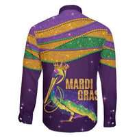 Faux Glitter Mardi Gras Pelican Family Matching Puletasi and Hawaiian Shirt - Wonder Print Shop