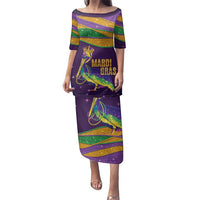 Faux Glitter Mardi Gras Pelican Family Matching Puletasi and Hawaiian Shirt - Wonder Print Shop