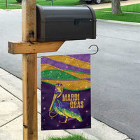 Faux Glitter Mardi Gras Pelican Garden Flag - Wonder Print Shop