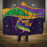 Faux Glitter Mardi Gras Pelican Hooded Blanket - Wonder Print Shop