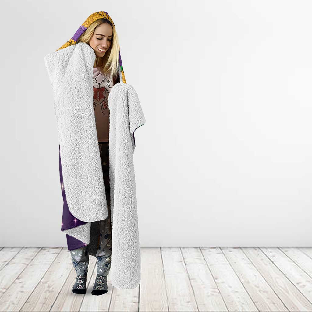 Faux Glitter Mardi Gras Pelican Hooded Blanket - Wonder Print Shop