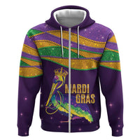 Faux Glitter Mardi Gras Pelican Hoodie - Wonder Print Shop