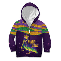 Faux Glitter Mardi Gras Pelican Kid Hoodie - Wonder Print Shop