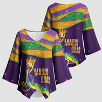 Faux Glitter Mardi Gras Pelican Kimono Sleeve Blouse - Wonder Print Shop