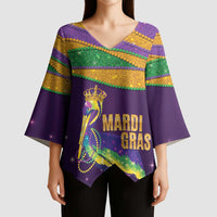 Faux Glitter Mardi Gras Pelican Kimono Sleeve Blouse - Wonder Print Shop