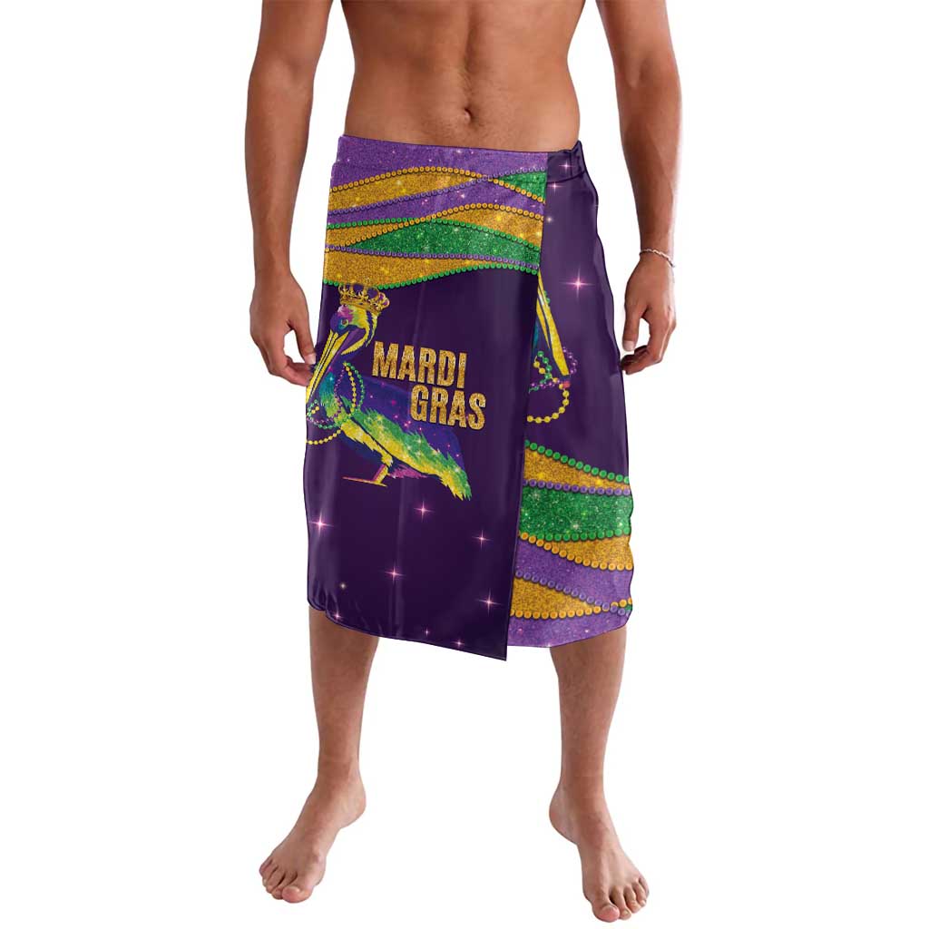 Faux Glitter Mardi Gras Pelican Lavalava - Wonder Print Shop