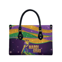 Faux Glitter Mardi Gras Pelican Leather Bag - Wonder Print Shop