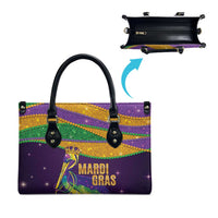 Faux Glitter Mardi Gras Pelican Leather Bag - Wonder Print Shop