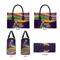 Faux Glitter Mardi Gras Pelican Leather Bag - Wonder Print Shop