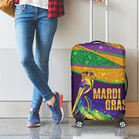 Faux Glitter Mardi Gras Pelican Luggage Cover - Wonder Print Shop