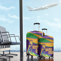 Faux Glitter Mardi Gras Pelican Luggage Cover - Wonder Print Shop