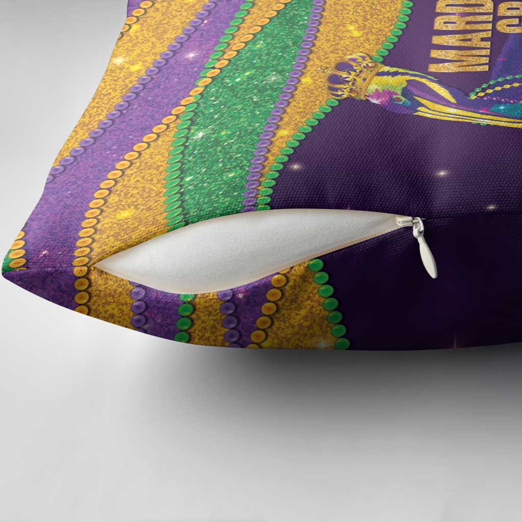 Faux Glitter Mardi Gras Pelican Pillow Cover - Wonder Print Shop