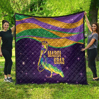 Faux Glitter Mardi Gras Pelican Quilt - Wonder Print Shop