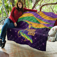 Faux Glitter Mardi Gras Pelican Quilt - Wonder Print Shop