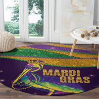 Faux Glitter Mardi Gras Pelican Round Carpet - Wonder Print Shop
