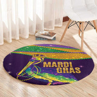 Faux Glitter Mardi Gras Pelican Round Carpet - Wonder Print Shop