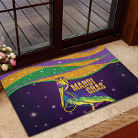 Faux Glitter Mardi Gras Pelican Rubber Doormat - Wonder Print Shop