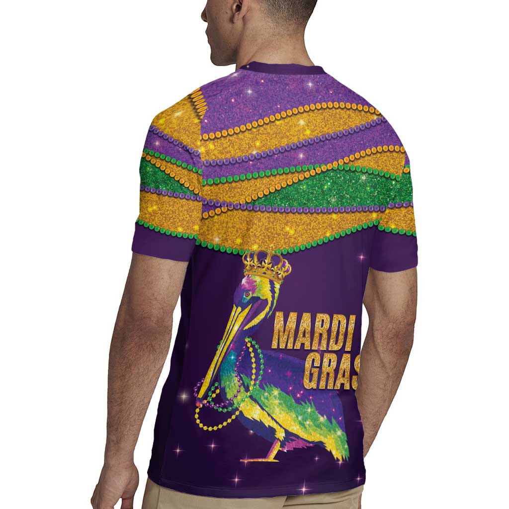 Faux Glitter Mardi Gras Pelican Rugby Jersey - Wonder Print Shop