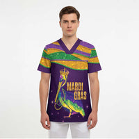 Faux Glitter Mardi Gras Pelican Scrub Top - Wonder Print Shop