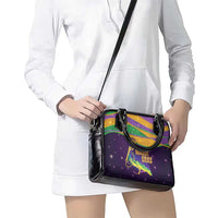 Faux Glitter Mardi Gras Pelican Shoulder Handbag - Wonder Print Shop