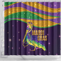 Faux Glitter Mardi Gras Pelican Shower Curtain - Wonder Print Shop
