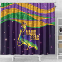Faux Glitter Mardi Gras Pelican Shower Curtain - Wonder Print Shop