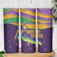 Faux Glitter Mardi Gras Pelican Skinny Tumbler - Wonder Print Shop