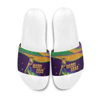 Faux Glitter Mardi Gras Pelican Slide Sandals - Wonder Print Shop