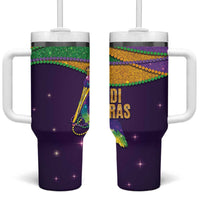 Faux Glitter Mardi Gras Pelican Tumbler With Handle - Wonder Print Shop
